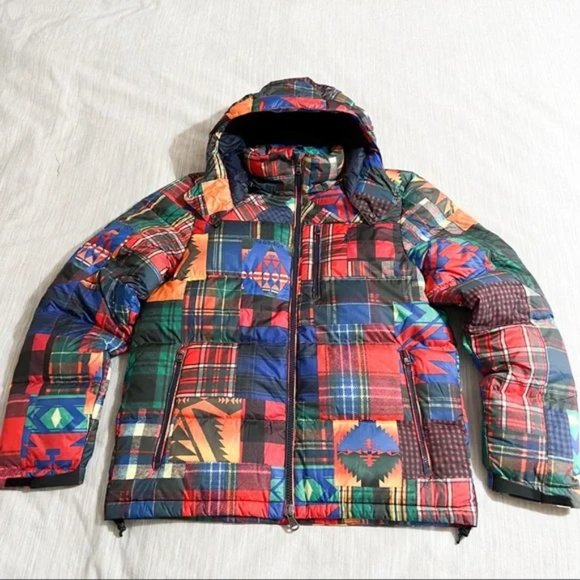 Polo Ralph Lauren AZTEC PATCHWORK RIPSTOP Puffer Jacket Big & Tall Size 2XB - Picture 8 of 10